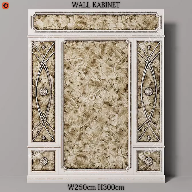 Elegant Wall Cabinet 3D model image 1