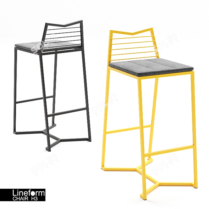 Sleek and Stylish H3 Barstool by Lineform 3D model image 1