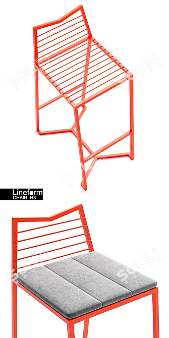 Sleek and Stylish H3 Barstool by Lineform 3D model image 2