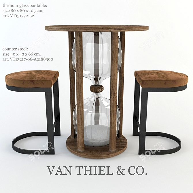 Van Thiel & Co Sand Timer Bar Table with Chairs 3D model image 1