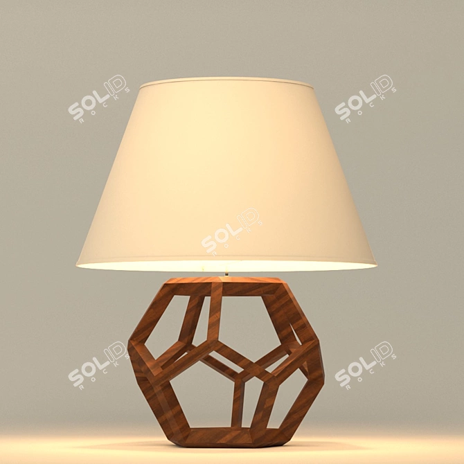 Organic Wood Table Lamp 3D model image 1