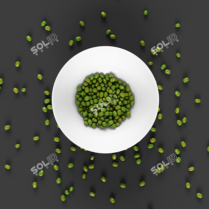 Vintage Green Bean Plant 3D model image 2