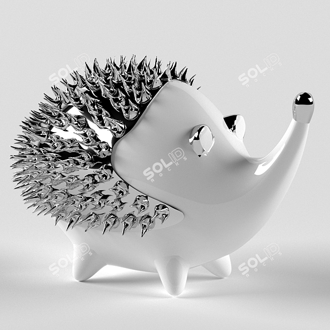 Friendly Hedgehog Figurine: Ceramic, 24cm Height 3D model image 1