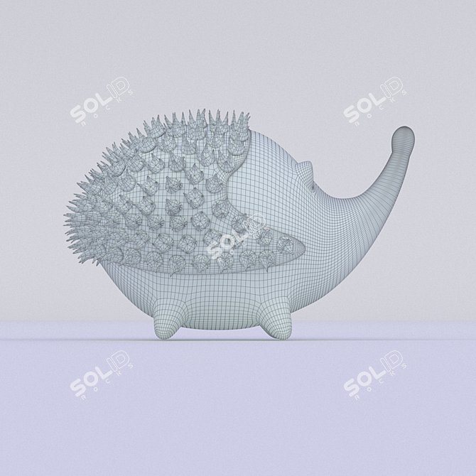 Friendly Hedgehog Figurine: Ceramic, 24cm Height 3D model image 2