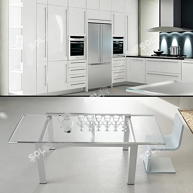 Modern Kitchen Set 3D model image 2