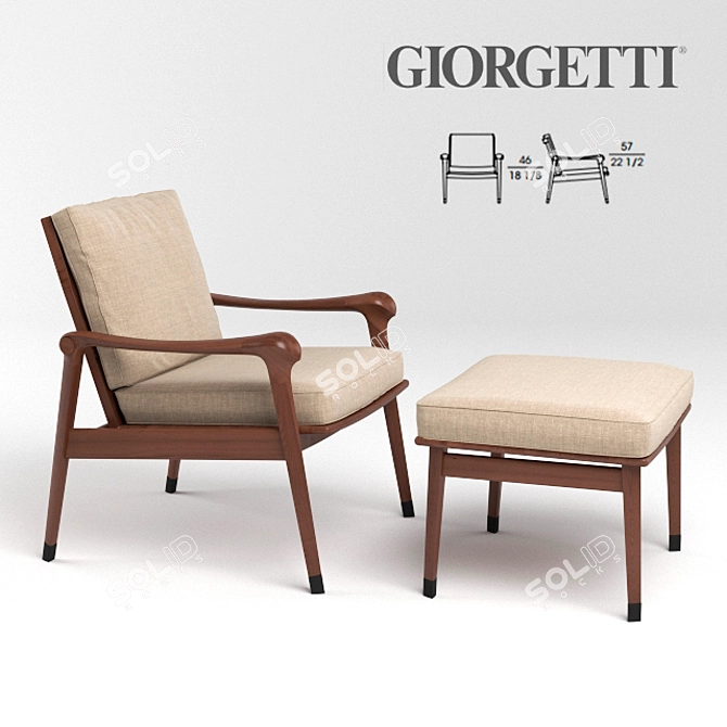 Giorgetti Denny: Sleek and Sophisticated Design 3D model image 1