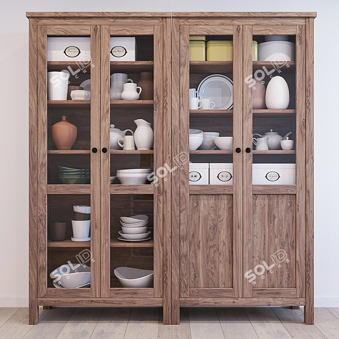 Modern Showcase Wardrobe: IKEA HEMNES 3D model image 1