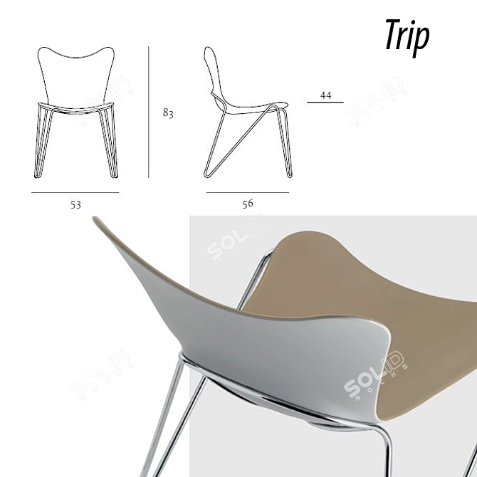 Italian Modern Chair | Casprini Collection 3D model image 3