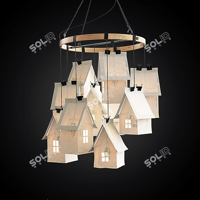Elegant Handmade Chandelier 3D model image 1