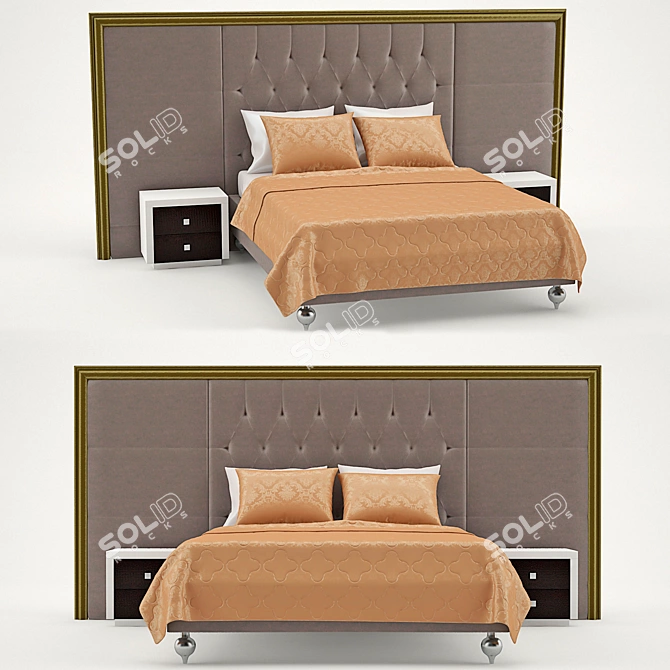 Contrast Maxi Letto: Stylish and Comfortable Bed 3D model image 1