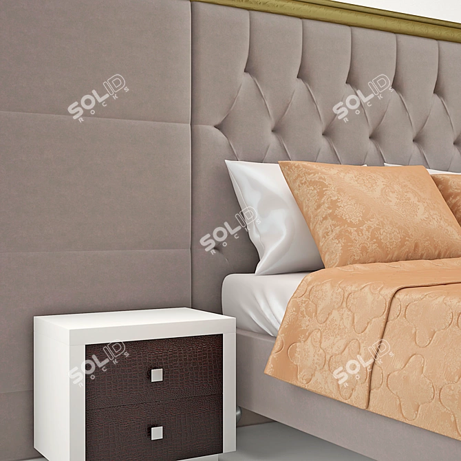 Contrast Maxi Letto: Stylish and Comfortable Bed 3D model image 2