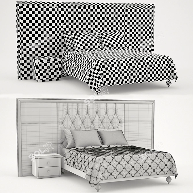 Contrast Maxi Letto: Stylish and Comfortable Bed 3D model image 3