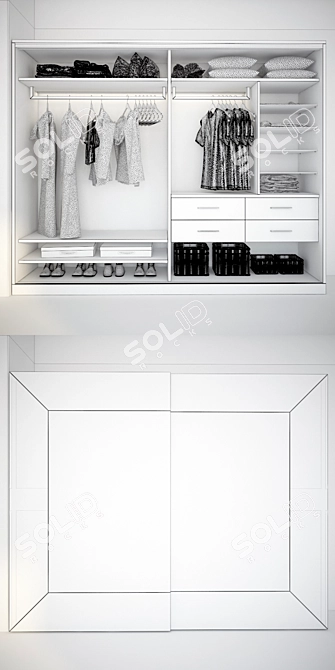 Mebelux Diretto Wardrobe with Filling 3D model image 3