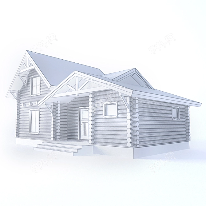 Log Cabin: 200mm Width 3D model image 2