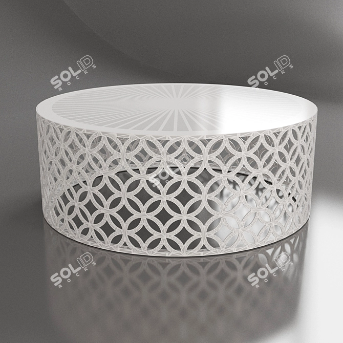 Modern Black Moiré Coffee Table 3D model image 2