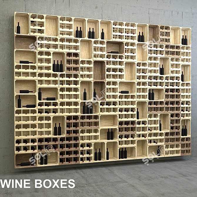 Wine Crate Wall Panels 3D model image 1