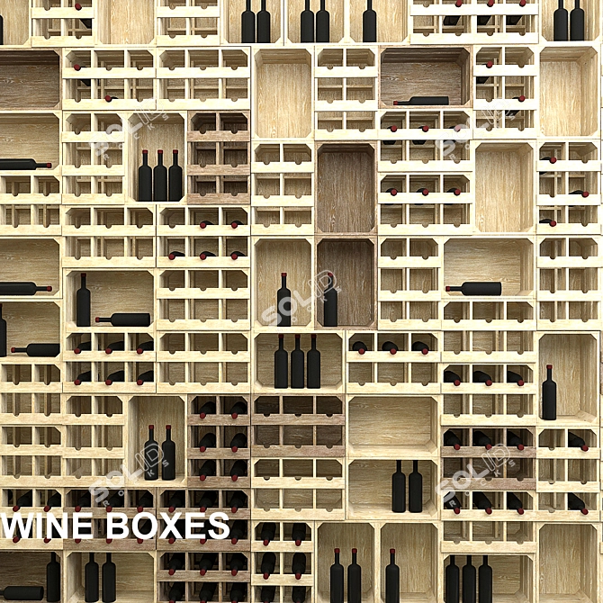 Wine Crate Wall Panels 3D model image 2