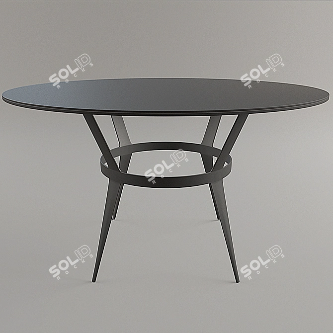 Elegant Metal Terrace Table 3D model image 1