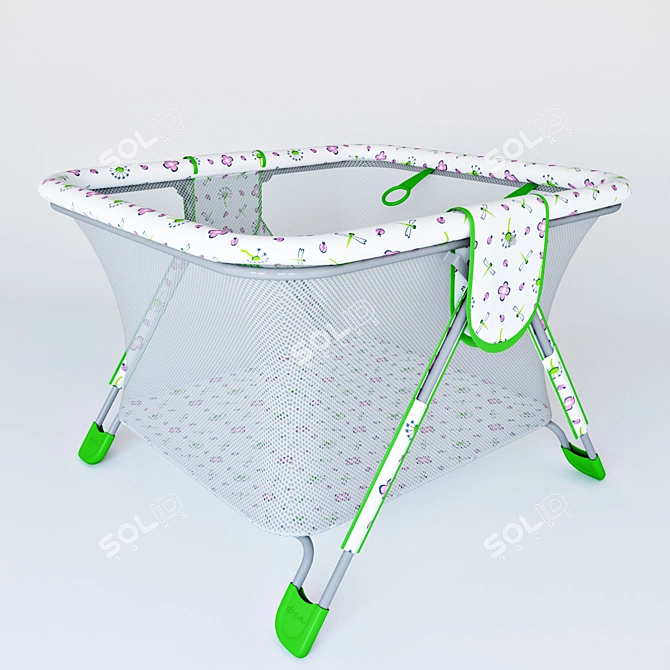 Green Square Extra Fairy Playpen 3D model image 1