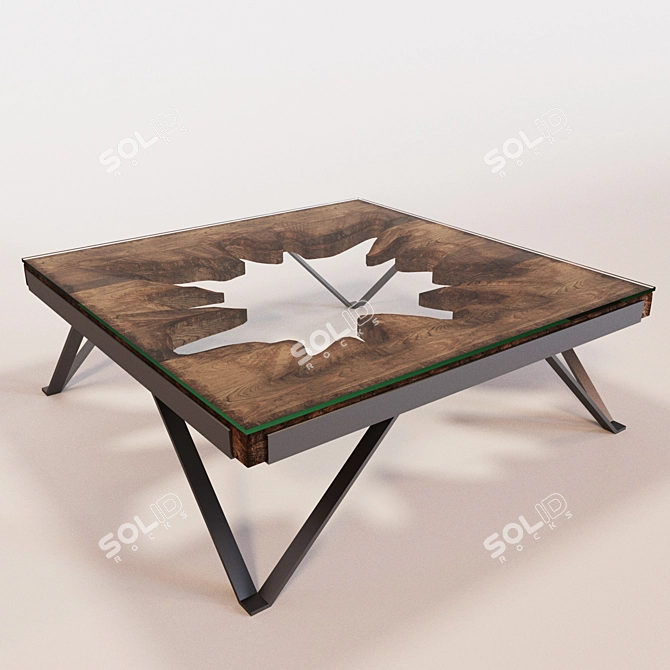 Modern Industrial Coffee Table 3D model image 1