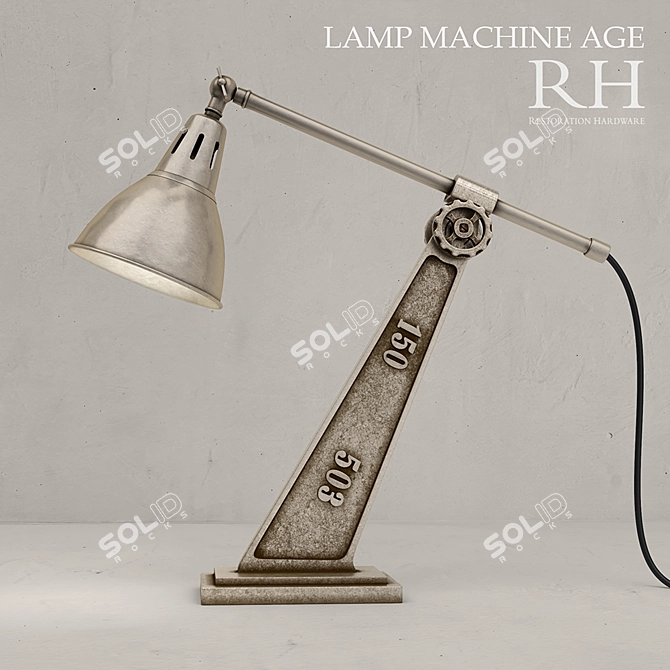 Vintage Steel Task Lamp 3D model image 1