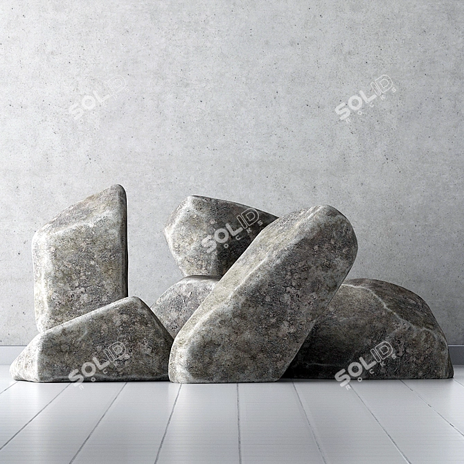 Premium Stone Chip Texture - High Resolution 3D model image 1