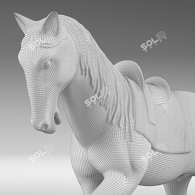 Elegant Handcrafted Horse Sculptures 3D model image 2