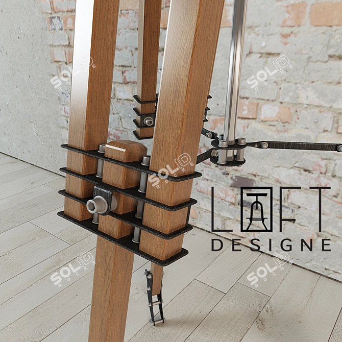 Industrial Loft Floor Lamp 3D model image 3