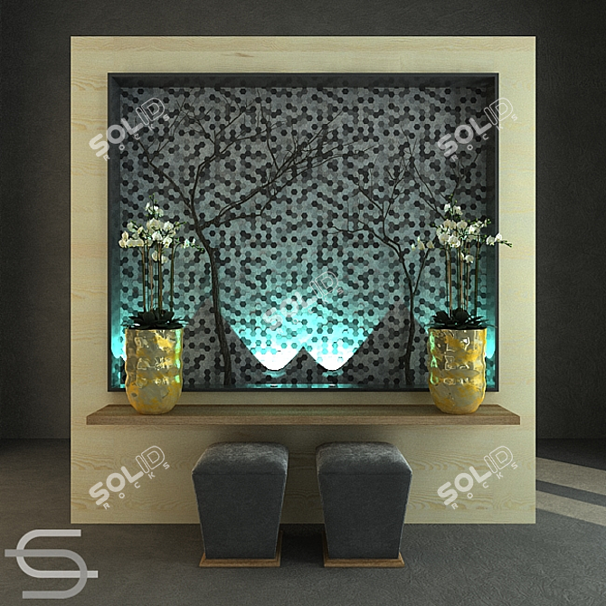 Elegant Wall Décor Panel 3D model image 1