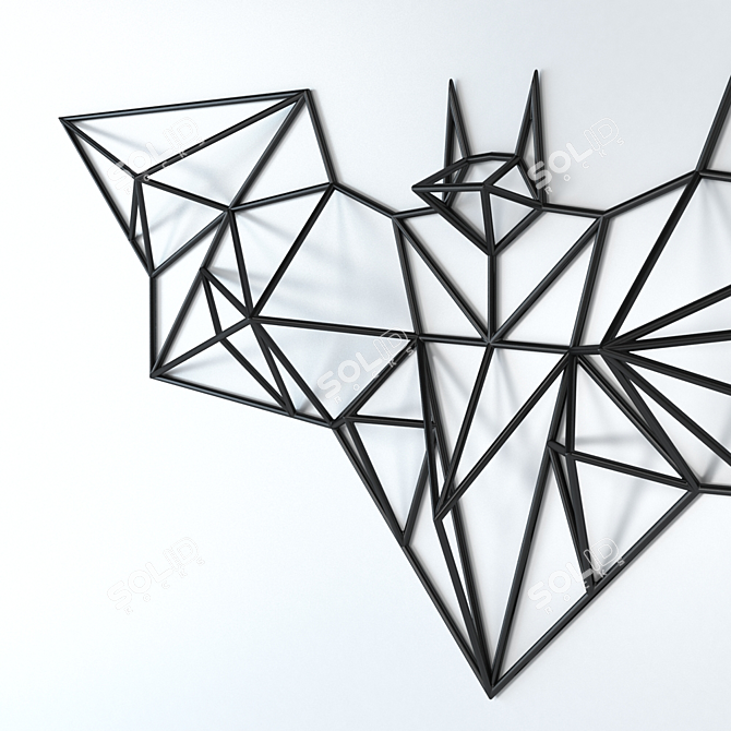 Elegant Bat Wall Decor 3D model image 2