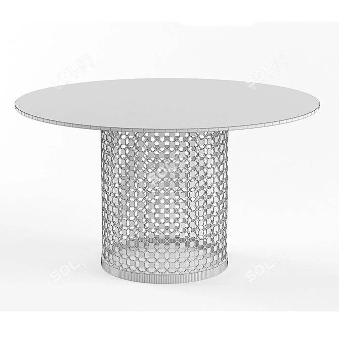 Elegant Gold Dining Table 3D model image 2