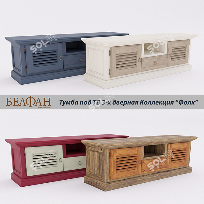 TV Stand 3-door

Folk TV Stand: Vintage-inspired Elegance 3D model image 1