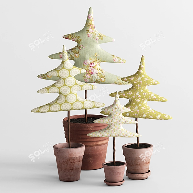 Title: Tilda's Textile Christmas Trees 3D model image 1