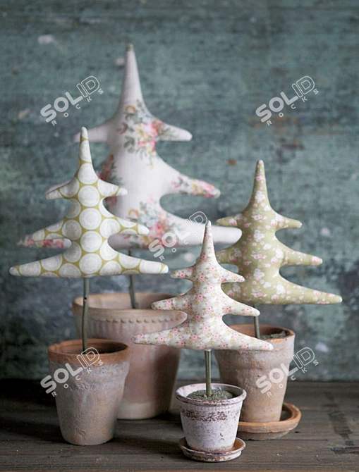 Title: Tilda's Textile Christmas Trees 3D model image 3