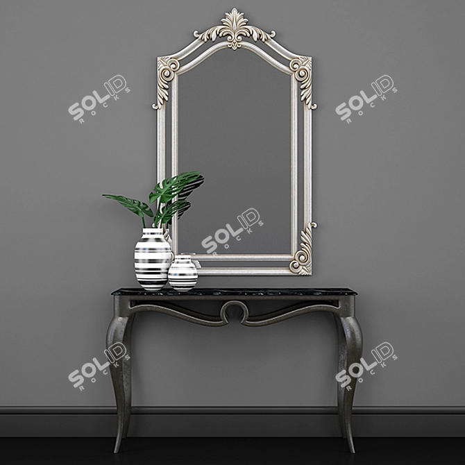 Elegant Chippendale Mirror: Timelessly Classic Design 3D model image 1