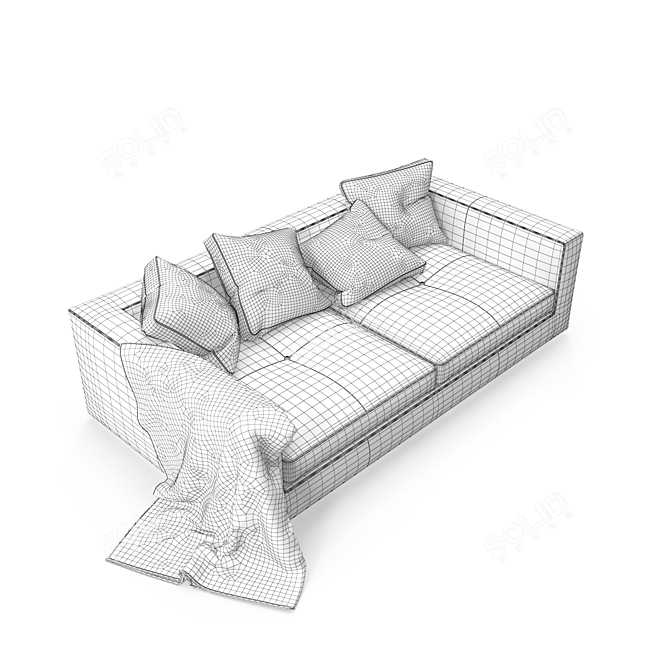 Luxurious Ligne Roset Bergame Sofa 3D model image 2