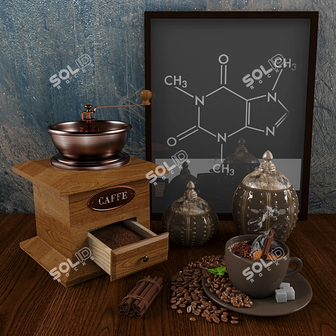 Title: Textures-in-One Coffee Set 3D model image 1