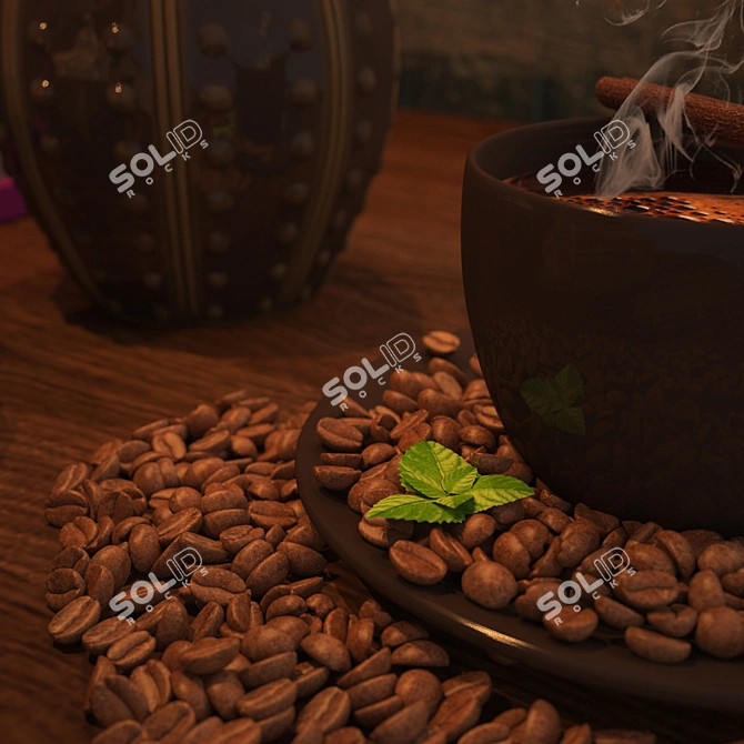 Title: Textures-in-One Coffee Set 3D model image 3