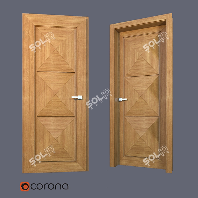 Custom-made Wooden Door 3D model image 1