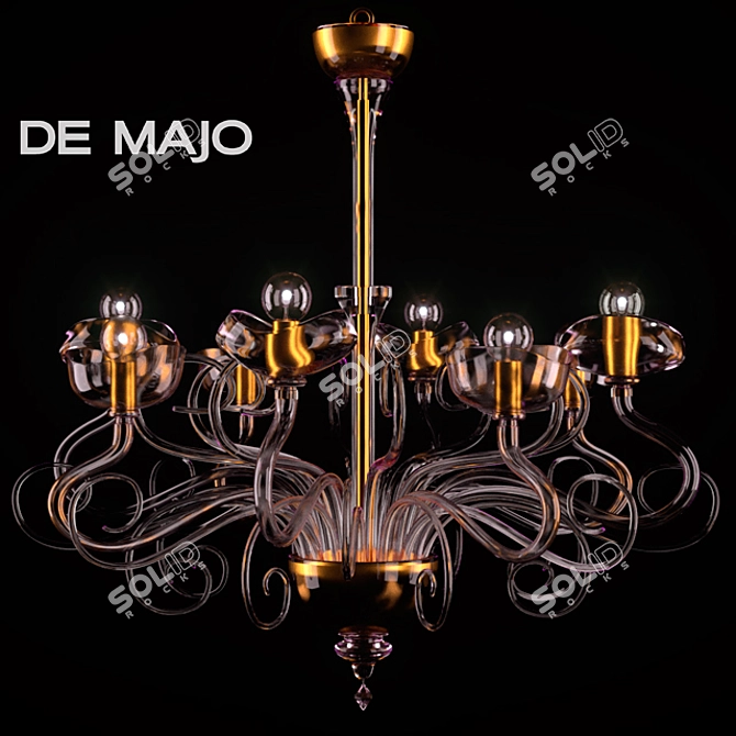 De Majo Aria K8: Exquisite Murano Glass Chandelier 3D model image 1