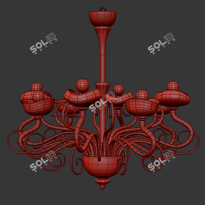 De Majo Aria K8: Exquisite Murano Glass Chandelier 3D model image 3
