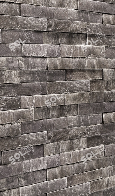 Sleek Slate Wall Tiles 3D model image 2