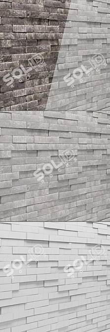 Sleek Slate Wall Tiles 3D model image 3