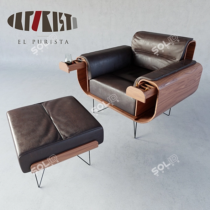 Luxury Armchair for Discerning Smokers 3D model image 1