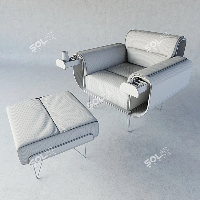 Luxury Armchair for Discerning Smokers 3D model image 2