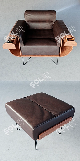 Luxury Armchair for Discerning Smokers 3D model image 3