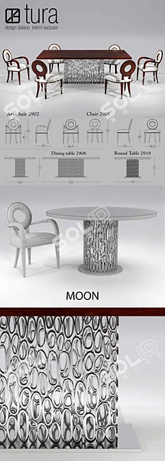 Tura Moon: Italian-designed Dining Furniture 3D model image 2