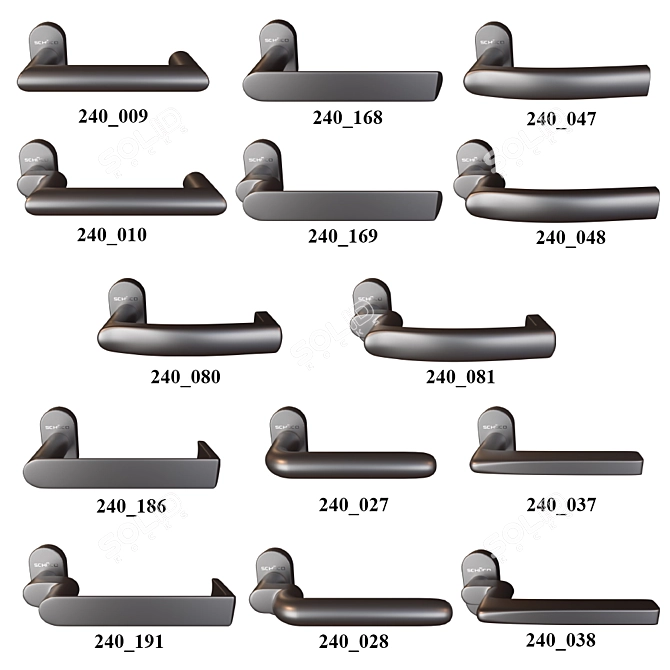 Schuco Door & Window Hardware Set 3D model image 2