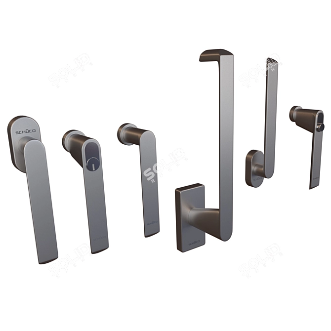 Schuco Door & Window Hardware Set 3D model image 3