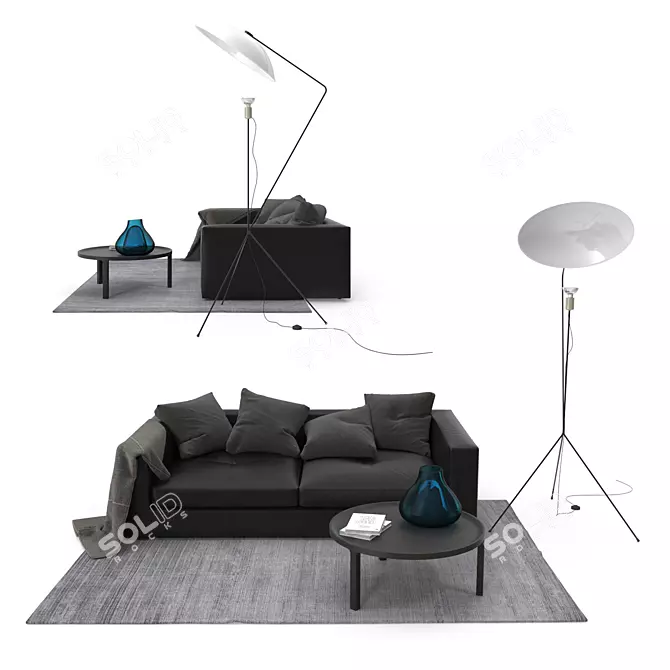 Modern Ligne Roset Bergame Sofa Set 3D model image 1